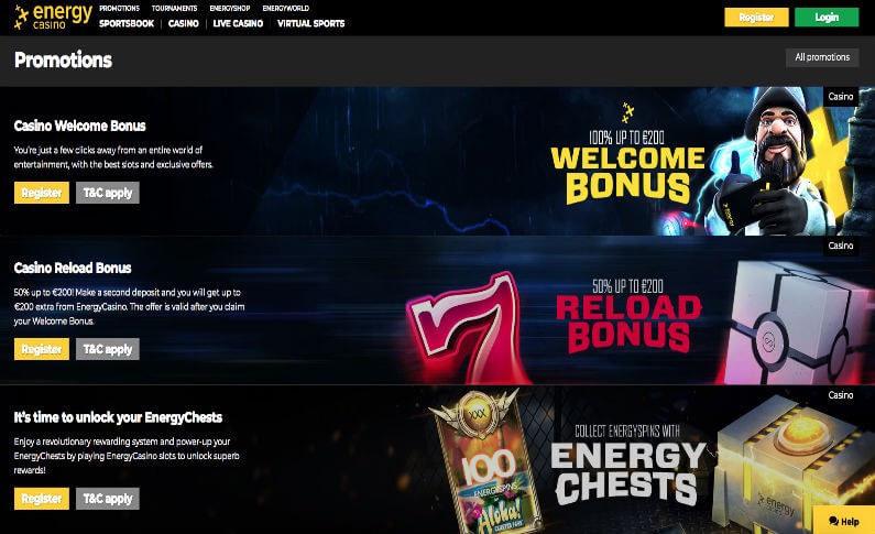 Energy Casino Promotions